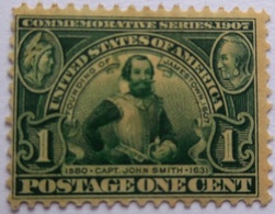 USA # 328 -  CAPTAIN JOHN SMITH  1c    FOUNDING OF JAMESTOWN - 1907 - Unused Stamps