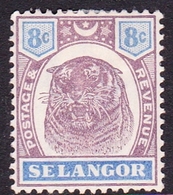 Malaysia-Selangor SG 56 1898 8c Dull Purple And Ultramarine, Mint Hinged - Selangor