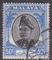 Malaysia-Selangor SG 107 1949 Sultan Shah, 50c Black And Blue, Used - Selangor