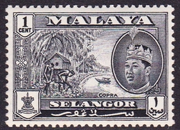 Malaysia-Selangor SG 129 1962 Sultan Shah, 1c Black, Mint Hinged - Selangor