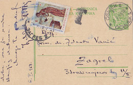 Yugoslavia Postage Due 2 Din Red Cross On Stationery Osijek Zagreb 1958 - Portomarken