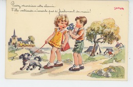 Illustrateur JANSER - DOG - Jolie Carte Fantaisie Enfants Avec Chien "Passez, Monsieur, Votre Chemin..." - Janser