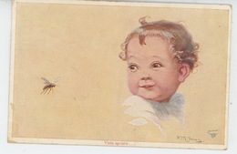 Illustrateur FIALKOWSKA - BEES -  Jolie Carte Fantaisie Bébé Avec Abeille "Visite Agréable... " - Fialkowska, Wally