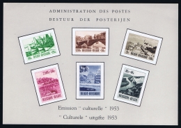 Belgium : LX15 OBP 918 - 923  Luxe Velletje Feuillet De Luxe Lux Proof 1953 - Deluxe Sheetlets [LX]