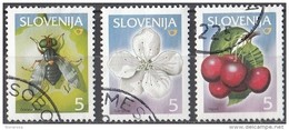 Slovenia 2000 Sc. 426 Fiori Frutta Insetti - Fruits, Blossoms And Insects - Ciliege Api  Slovenija - Sonstige