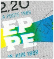 N° 2572   Elections Au Parlement Européen 18 Juin  Oblitéré Timbre FRANCE 1989 Variété Décalage Couleur Stamp Of French - Gebruikt