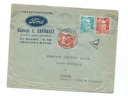 Lettre Taxee - Gandon - 1859-1959 Covers & Documents