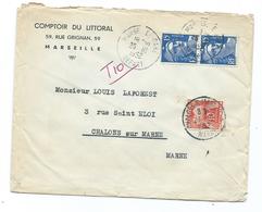 Lettre Taxee - Gandon - 1859-1959 Covers & Documents