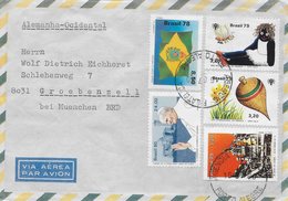 TIMBRES- STAMPS- LETTRE POUR PORTUGAL- MARCOPHILIE- BRÉSIL/BRASIL - TIMBRE VISITE PAPE JEAN-PAUL II AU BRÉSIL ET AUTRES - Storia Postale