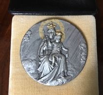 Bel Bassorilievo Con MADONNA E BAMBIN GESU' In Argento ? ANNI '50, Scatola Pelle - Silverware