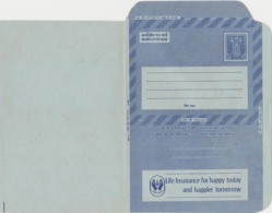INDIA POSTAL STATIONERY INLAND LETTER CARD.20P ADVERTISEMENT LIFE INSURANCE  FOR BETTER TOMORROW - Inland Letter Cards