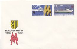 LEIPZIG FAIR, COAT OF ARMS, SHIPP, COVER STATIONERY, 1986, GERMANY-DDR - Umschläge - Ungebraucht