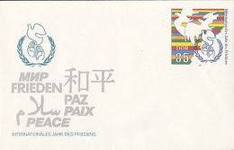 INTERNATIONAL YEAR OF FRIENDSHIP, PEACE, COVER STATIONERY, 1986, GERMANY-DDR - Buste - Nuovi