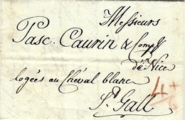 1821- Lettre Sans Marque De Départ ( Texte: Coire ? ) Taxe Rouge Pour St Gall - ...-1845 Prephilately