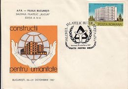 CONSTRUCTIONS FOR HUMANITY, HOSPITAL, SPECIAL COVER, 1987, ROMANIA - Briefe U. Dokumente