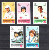 Yemen Regno   -   1970. Scarfiotti, Stewart, Ickx, Brabham, Rindt. Complete IIMPERF.. MNH Series - Cars