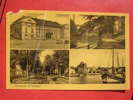 Wismar - Mehrbildkarte "Seestadt Wismar": Rathaus, Lindengarten, Hafen / Feldpost - Wismar