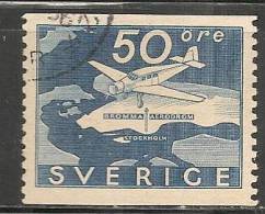 SWEDEN - 1936 - POSTE AERIENNE - Yvert # A6 - USED - Usati