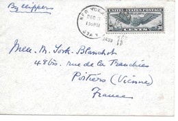 PANAM FAM-18 US Transatlantic Clipper Airmail Cover WW2  To FRANCE 1939 - Aerei