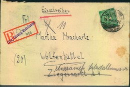 1949, Einschreiben Mit Not-R-Zettel "Duisburg-Wanheimerort", 84 Pfg. Ziffer - Amerikaanse, Britse-en Russische Zone