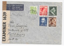 PANAM WW2 - 1941 - FAM-18 SWITZERLAND Clipper Airmail Cover To US - PRO JUVENTUTE Stamps - BERMUDES CENSOR - Airplanes