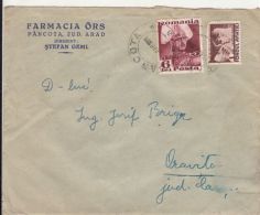 KING CHARLES II, AVIATION STAMPS, ORS PHARMACY AND LABORATORY HEADER COVER AND LETTER, 1939, ROMANIA - Cartas & Documentos