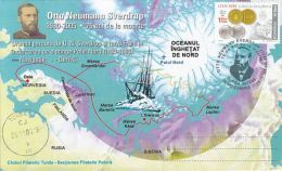 NORTH POLE, OTTO NEUMANN SVERDRUP ARCTIC EXPEDITION, MAP, SHIP, SPECIAL COVER, 2005, ROMANIA - Expéditions Arctiques