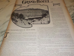 ANCIENNE PUBLICITE GRAND HOTEL DE PARIS 1904 - Chocolat