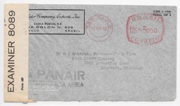 PANAM FAM-22 BRASIL BRAZIL BRESIL Sao Paulo Airmail Censored TRINIDAD Cover To US 1945 Via PANAIR Air Mail Par Avion - Avions