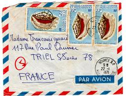 Lettre Par Avion De Nouméa (22.01.1971) Pour Triel - Cartas & Documentos