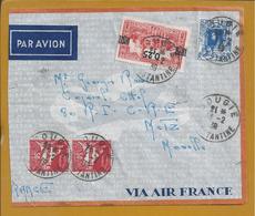 Letter Circulated In 1938 From Constantine,Algeria.Stamp With Rate Surcharge Argel L'Amirauté. Air France.2 Scn. Rare. - Hotel- & Gaststättengewerbe