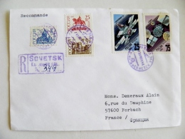 Cover Sent From Russia Kaliningrad Registered 1993 Space Satellite Sovetsk - Covers & Documents