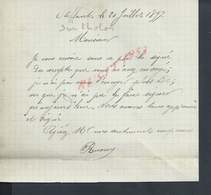 LETTRE DE 1897 ECRITE DE AILLANT SUR THOLON : - Manuscrits