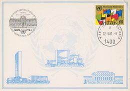 UNO Vienna 1981 Souvenir Card Wipa (wrinkle In Corner) (39131) - Cartoline Maximum