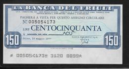 Italie - Chèque -  150 Lire - NEUF - [10] Scheck Und Mini-Scheck