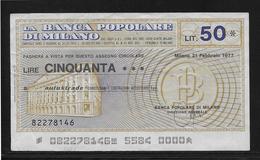 Italie - Chèque -  50 Lire - SPL - [10] Checks And Mini-checks