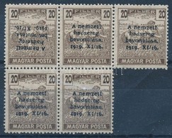 ** 1920 Nemzeti Hadsereg 20f ötöstömb, 1 érték Fordított Felülnyomással, Garancia Nélkül - Other & Unclassified