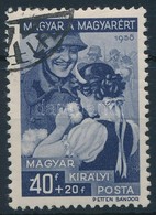 O 1939 Magyar A Magyarért 40f, '-40' Lemezhiba (10.000) - Other & Unclassified