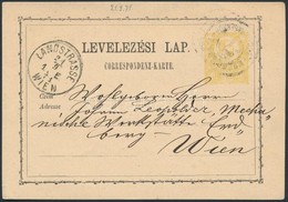 1871 Díjjegyes Levelez?lap 'MOZGÓ POSTA BUDA PRAGERHOF 7' Bélyegzéssel Bécsbe - Sonstige & Ohne Zuordnung