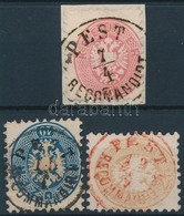 O 1864 5kr, 10kr, 15kr 3 Kivágáson 3 Klf PEST RECOMANDIRT Bélyegzéssel (Gudlin 1700 Pont) - Andere & Zonder Classificatie