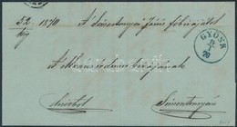 1870 Ex Offo Levél Kék / Blue 'GYÖNK' (Gudlin 500 Pont) - 'HÖGYÉSZ' - 'SIMONTORNYA' - Autres & Non Classés
