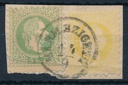 1867 2kr + 3kr Kivágáson (alul Hajtás) 'MARM. SZIGETH' - Andere & Zonder Classificatie