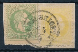 1867 2kr + 3kr Kivágáson (alul Hajtás) 'MARM. SZIGETH' - Sonstige & Ohne Zuordnung