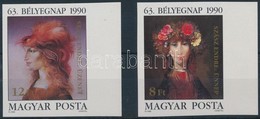 ** 1990 Bélyegnap (63.) - Festmények (XXII.) Vágott ívszéli Sor (4.500) - Autres & Non Classés