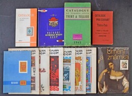 12 Db Idegen Nyelv? Szakkönyv és Folyóirat (orosz, Angol, Francia, Cseh), Közte 1897-es Yvert & Tellier Katalógus, Barna - Sonstige & Ohne Zuordnung