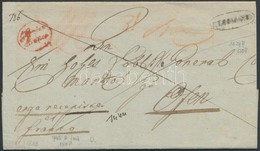 1843 Franco Ajánlott Levél / Franco Registered Cover, Piros / Red 'G.Canisa / Franco' + 'RECOMEND' - Autres & Non Classés