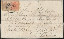 1854 3kr + 6kr Levélen / On Cover 'SZARVAS' - 'PESTH' - 'BRÜNN' - Andere & Zonder Classificatie