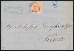 1857 3kr Levélen 'FIUME' - 'TRIEST' - Sonstige & Ohne Zuordnung