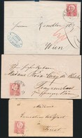 1871-1874 3 Db Levél Réznyomat 5kr Bérmentesítéssel / 3 Covers With 5kr Mi 10 Stamps 'SISAK', 'PEST', 'SZAKUL' - Altri & Non Classificati