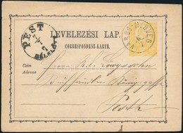 1871 2kr Díjjegyes Levelez?lap / PS-card 'VÁROS-HIDVÉG' - 'PEST/DÉL EL?TT' - Andere & Zonder Classificatie